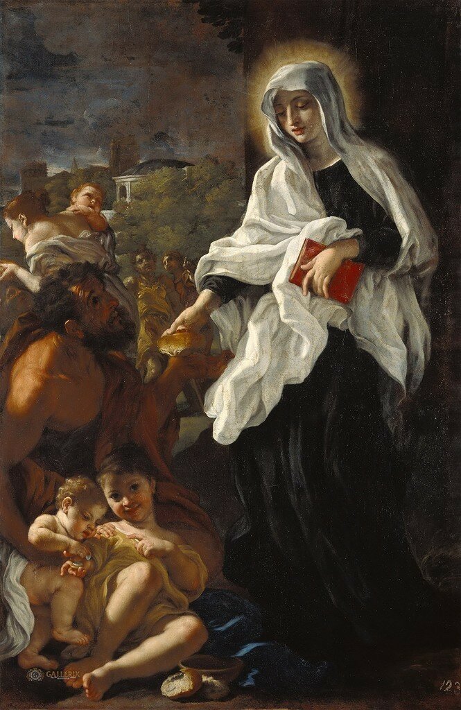 Бачиччьо (Джованни Баттиста Гаулли) (1639 Генуя - 1709 Рим) - Св Франческа Римская, творящая милостыню
