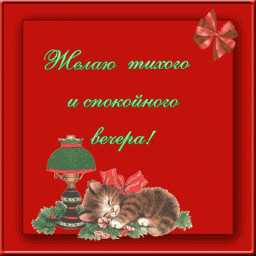Оригинальная гифка «Добрый вечер!» с котами - Самые красивые и оригинальные живые открытки для любого праздника для вас
