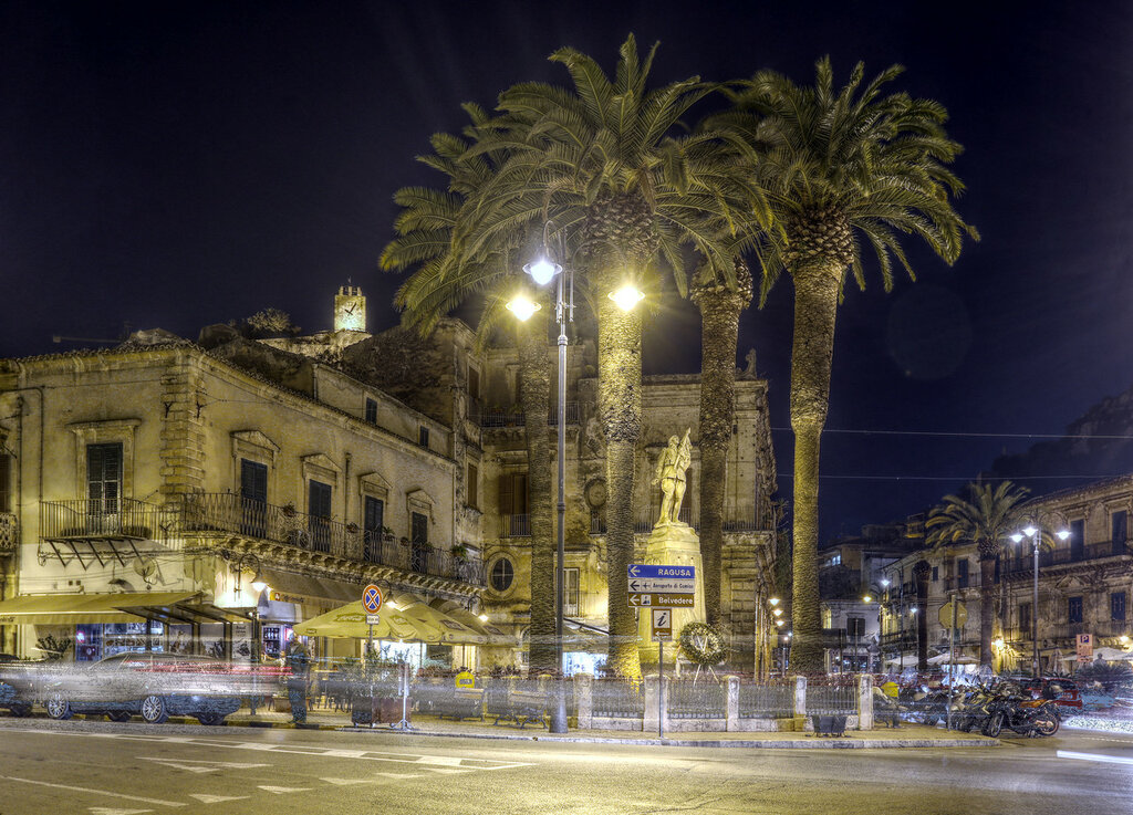 Night Modica, Sicily. HDR photo