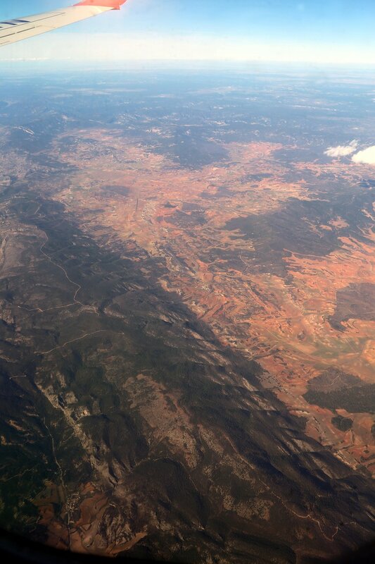 The mountains of Cuenca, the view from the plane
