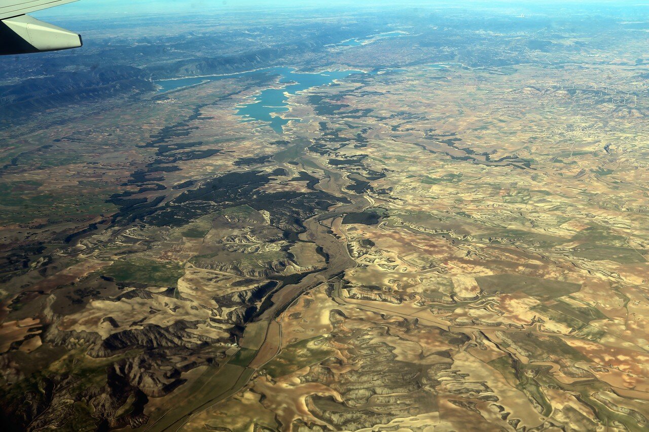 The buendía reservoir, in the Province Guadalajara, aerial view