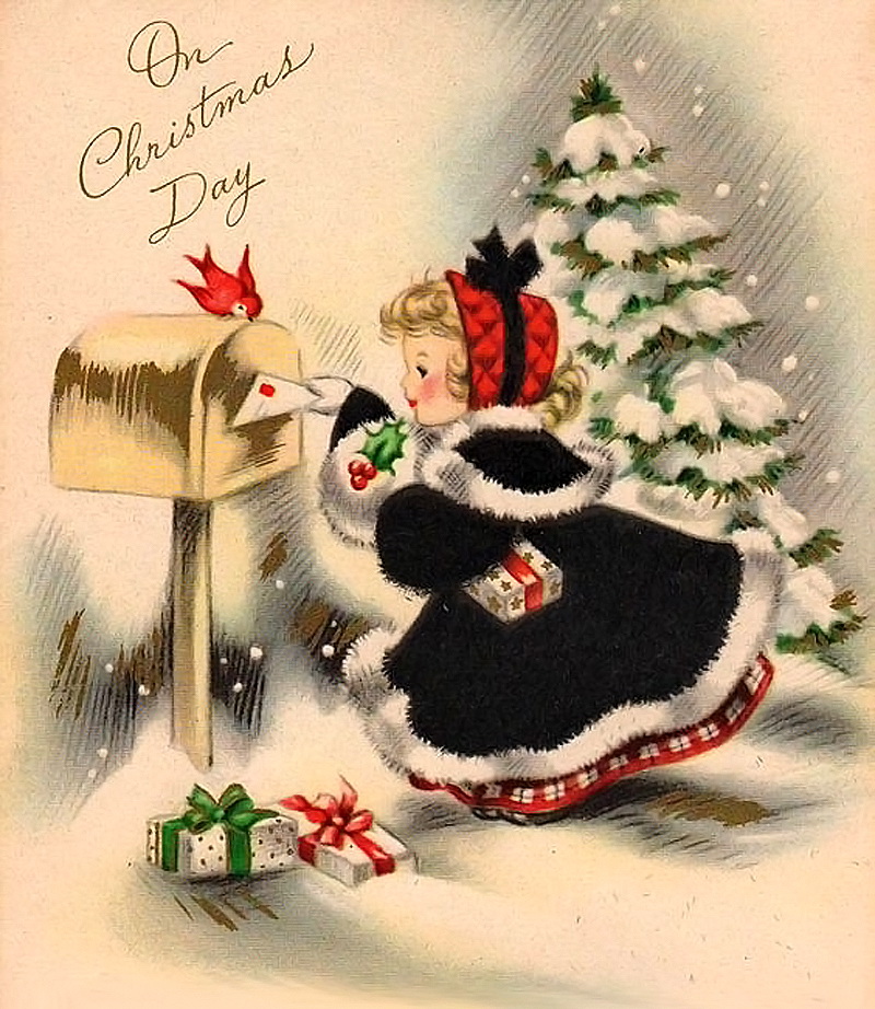 Vintage Christmas Card. 