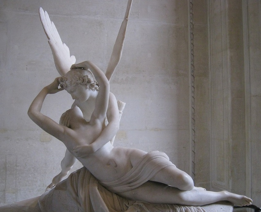 Cupid Eros and Psyche, Antonio Canova, Психея, оживляемая поцелуем Амура. Антонио Канова, 1787 г. Лувр.