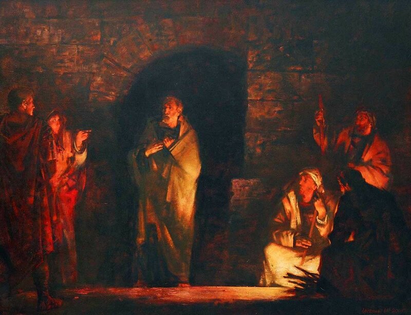 Картинки по запросу "картинка апостол Пётр греется у огня первосвященника"