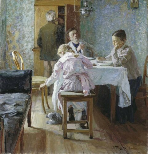 Василий Николаевич Бакшеев (1862 — 1958) За обедом. Неудачники. 1901 г