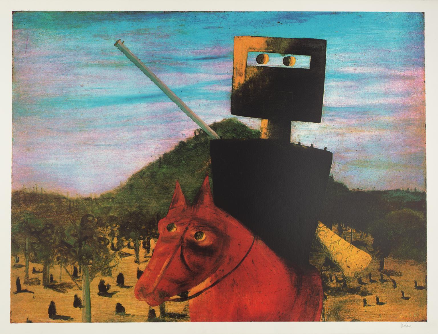 Kelly and Red Horse 1972 by Sir Sidney Nolan 1917-1992