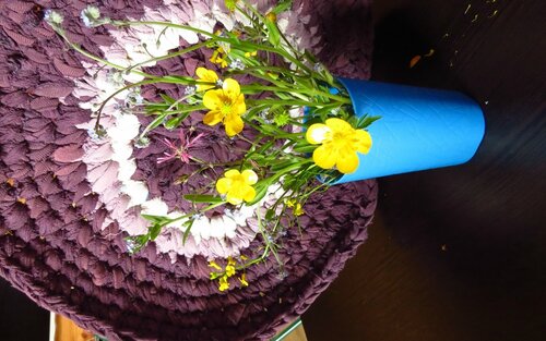 Дачный коврик и полевые цветы