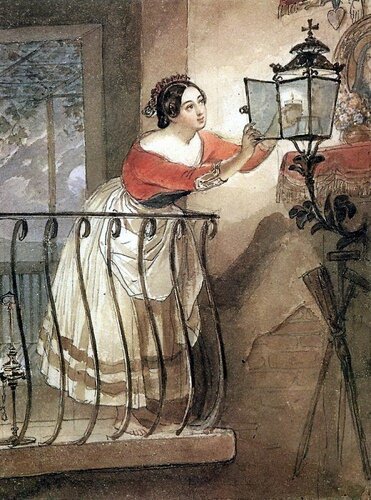 Карл Павлович Брюллов 1799 – 1852  Итальянка, зажигающая лампаду перед образом мадонны. 1835