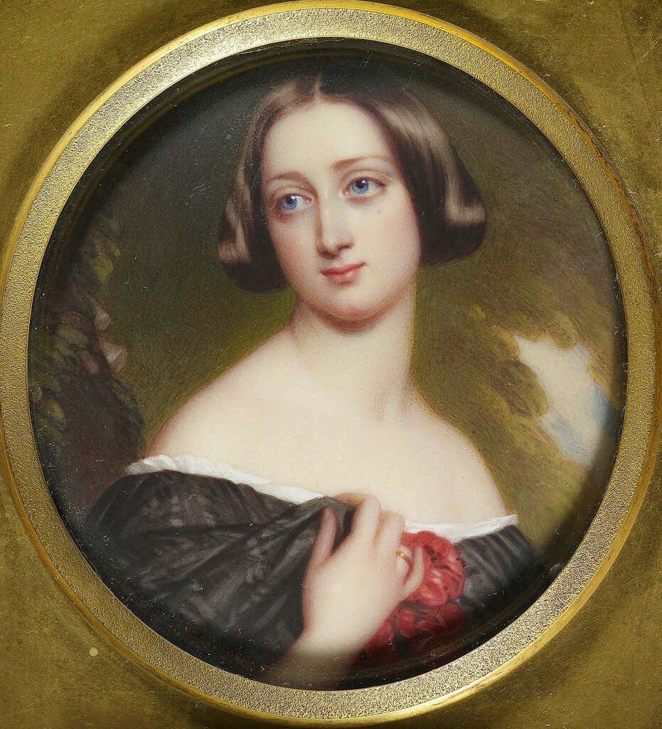Александрина, принцесса Саксен-Кобург-Готский (1820-1904)  Подпись и дата 1845 По заказу королевы Виктории в 1845 году в качестве подарка для принца Альберта