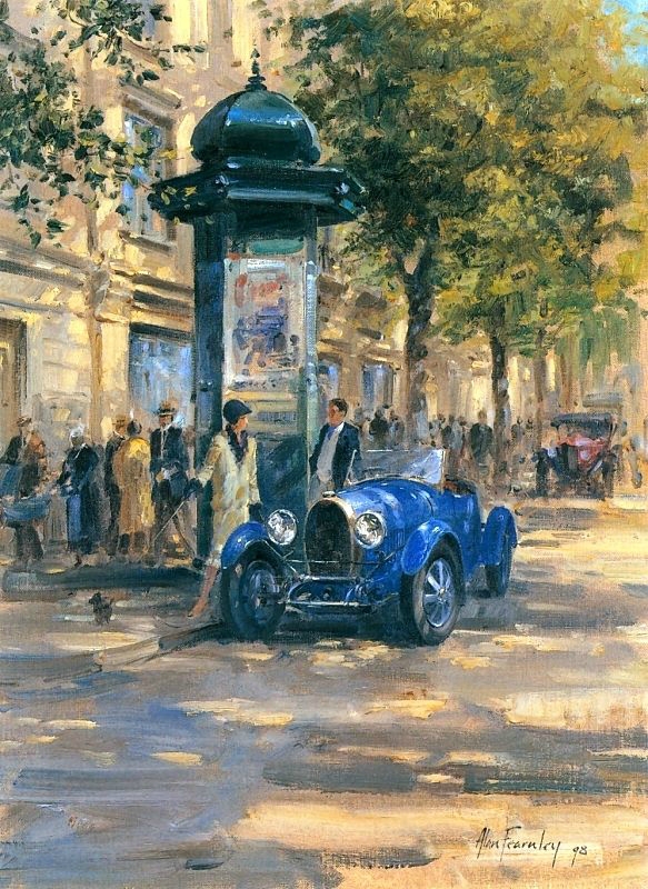 Ретро-автомобили и паровозы на картинах Алана Фернли