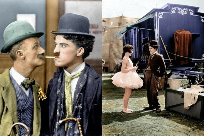 Раскрашенные фотографии Чарли Чаплина (1910 1930 е годы)