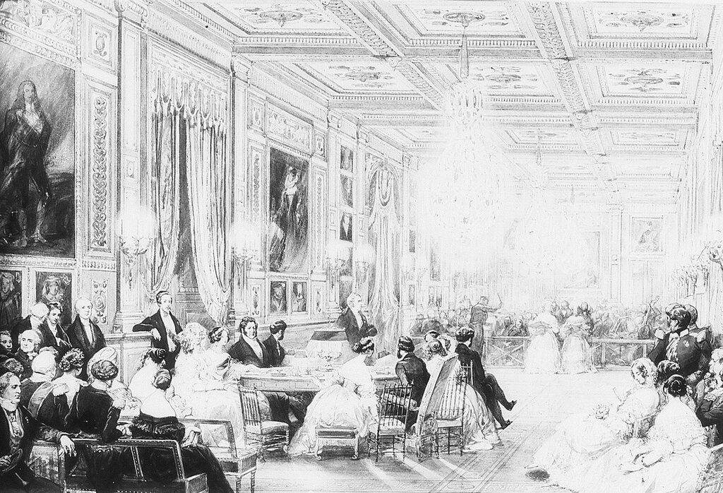 Royal visit to Louis-Philippe concert in the Galerie des Guises, 4 September 1843.jpg