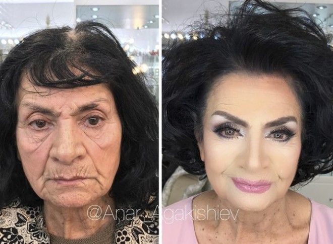 До и После: визажист превращает пожилых женщин в молодых девиц
