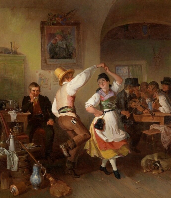 Johann Baptist Wengler - Dance in the Tavern. 1844