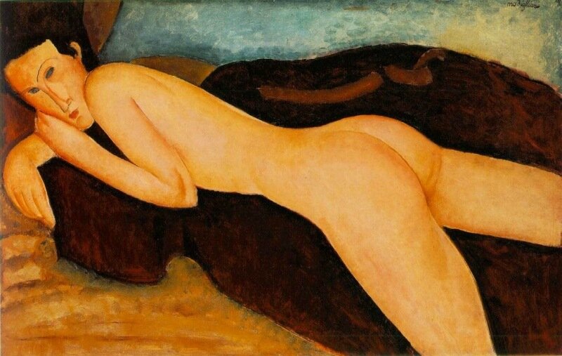 Amedeo Modigliani Женщина, лежащая на животе