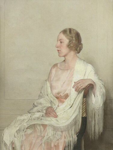 Sir Gerald Festus Kelly - Портрет Джейн с белой шалью