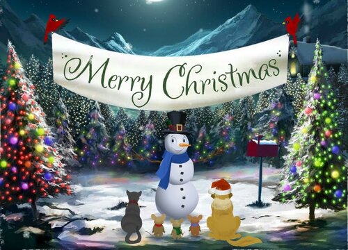 Un joli souhait un joyeux noël - Gratuites de belles animations des cartes postales avec mes vœux de joyeux Noël
