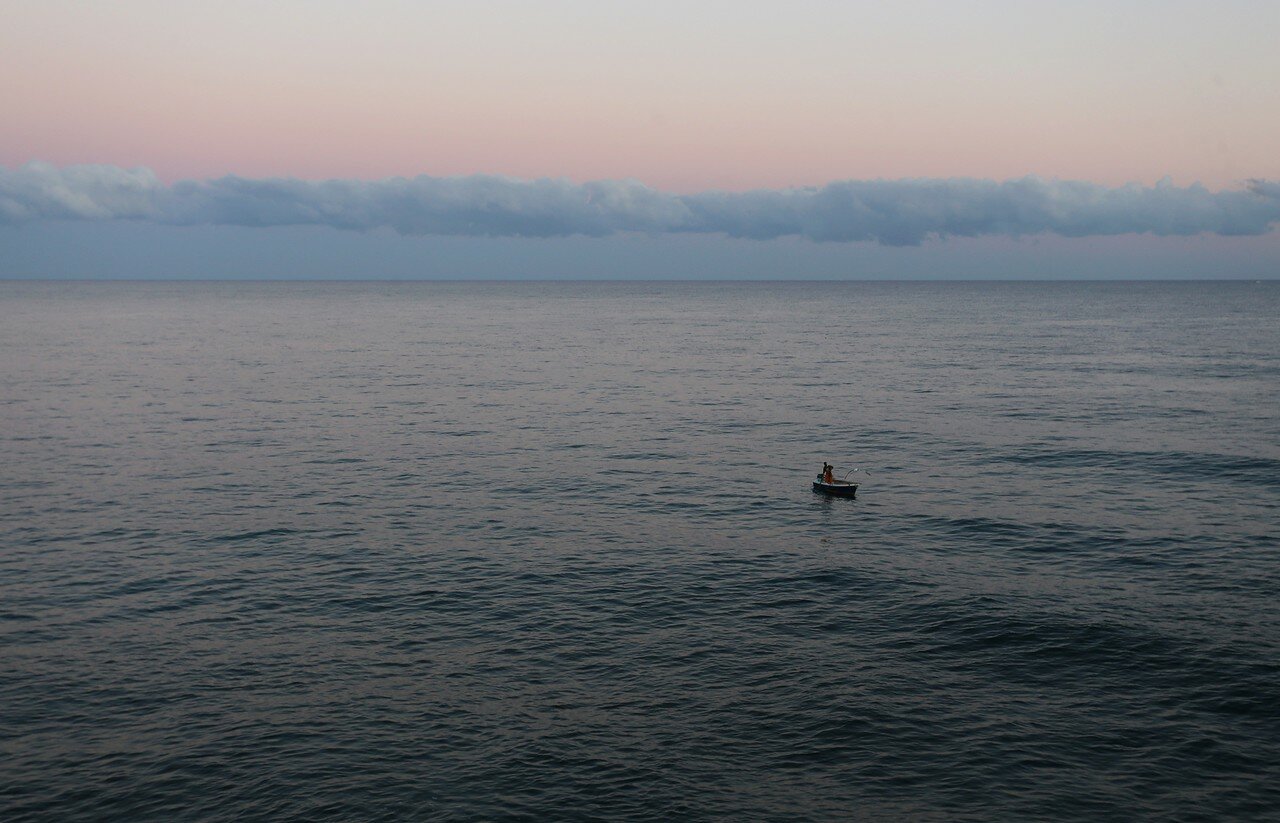 Cefalu. Dawn on the sea