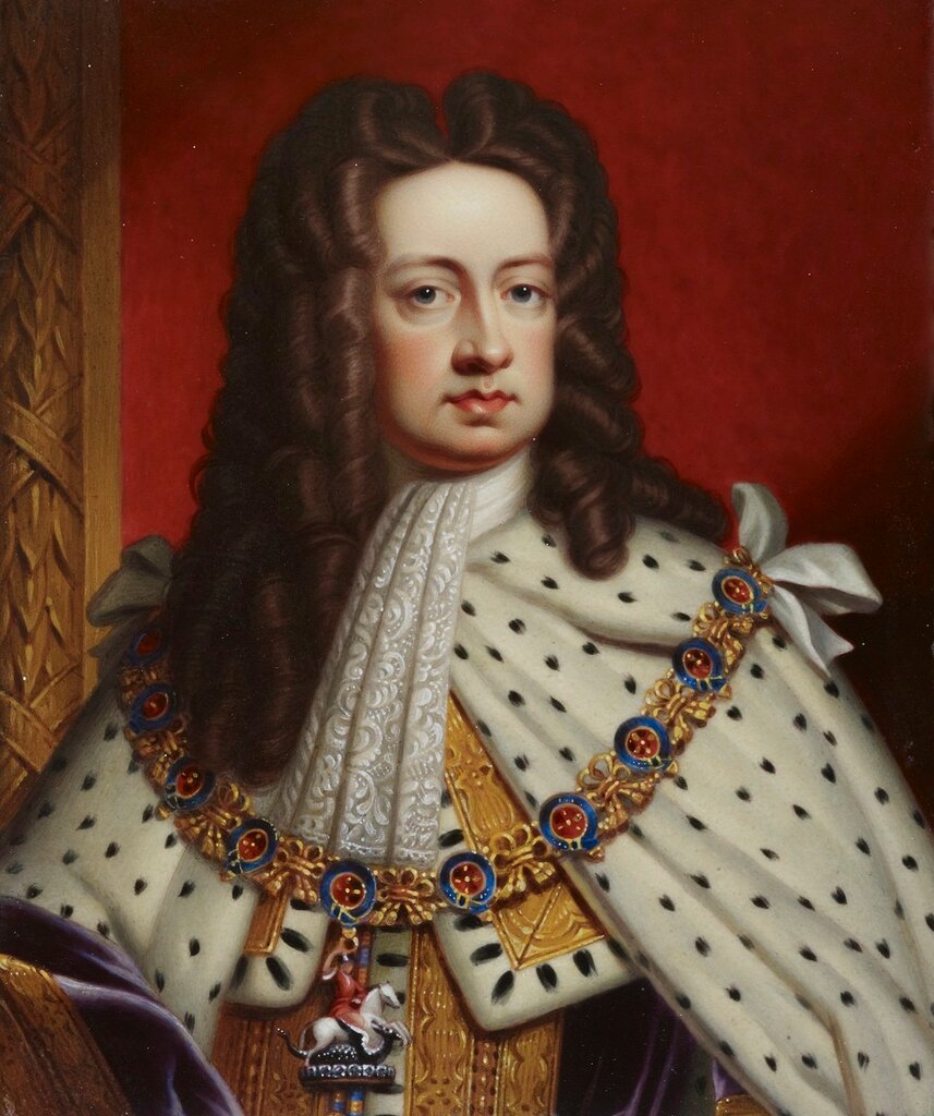 Георг I (1660-1727)  Куплено принцем Альбертом в 1843 году в рамках «Bone Набор Эмали English Sovereigns and Queens from Edward III to Queen Victoria"