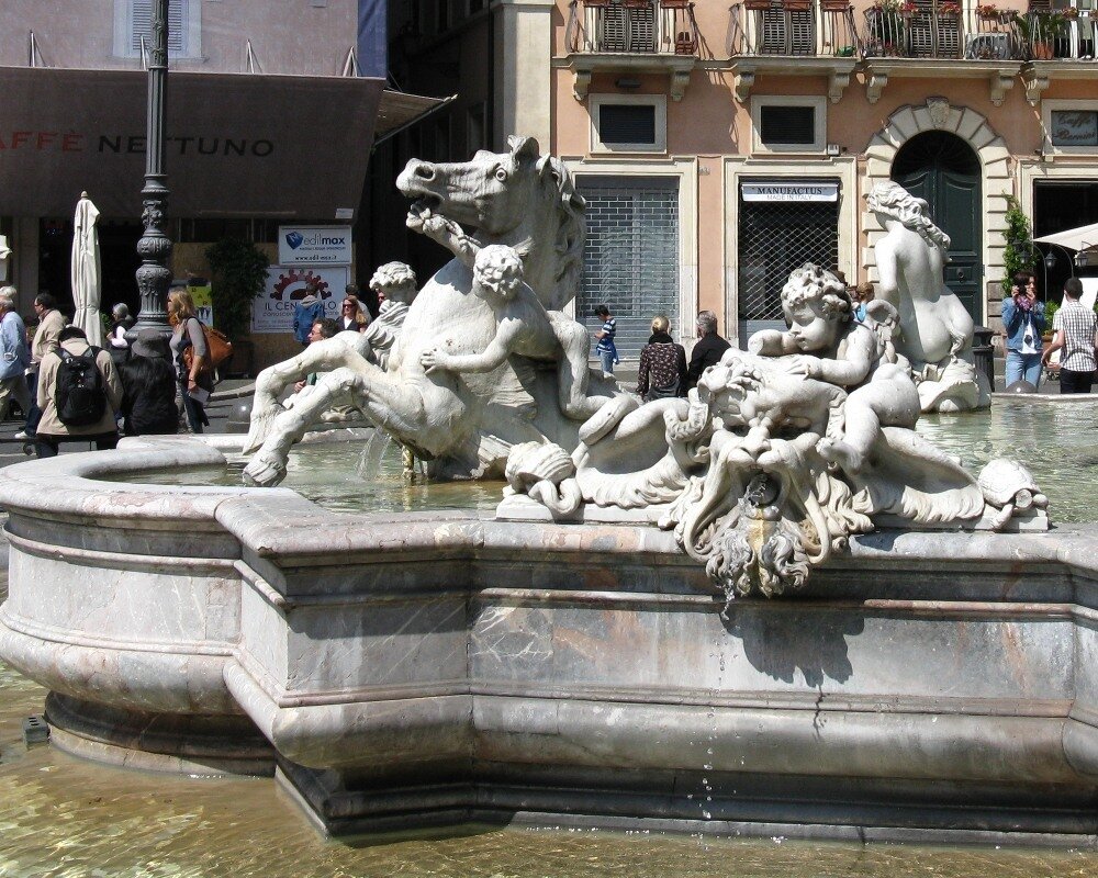 Rome. Fountain of Neptune (Fuente del Neptuno)