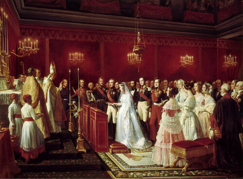 Henri-Félix-Emmanuel Philippoteaux - The Marriage of Duke of Aumale with Maria Carolina of Bourbon