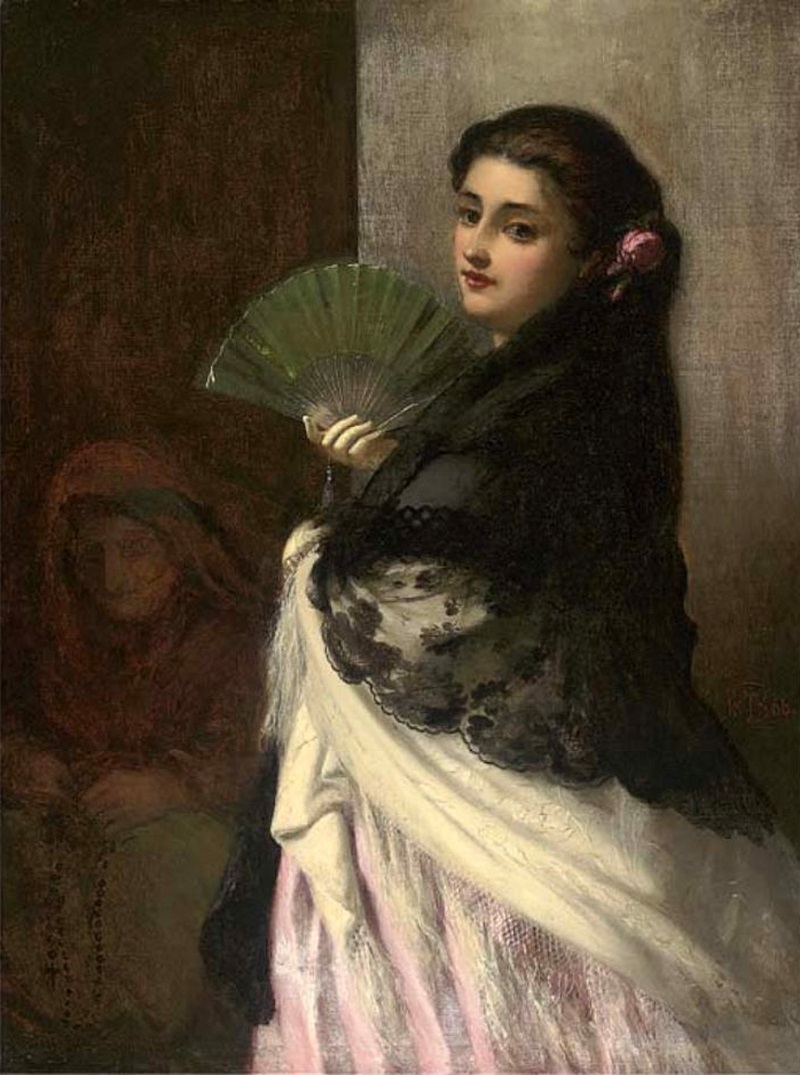 A Spanish girl with her Duenna , 1866.
