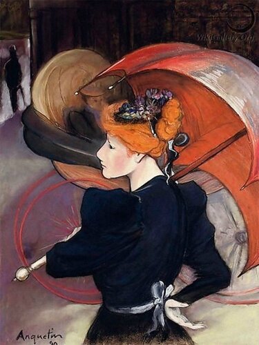 Луи Анкетен (Louis Anquetin) Женщина с зонтиком 1890