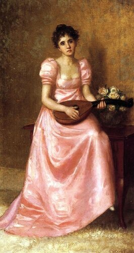 Scott Evans,de (1847-1898) Женщина, играющая на мандолине