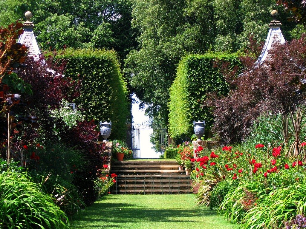 The Famous Red Border at Hidcote in the Cotswolds