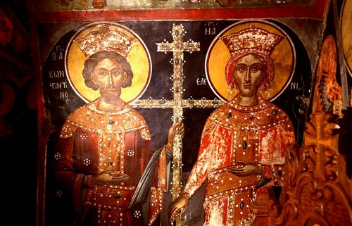Святые Равноапостольные Царь Константин и Царица Елена.