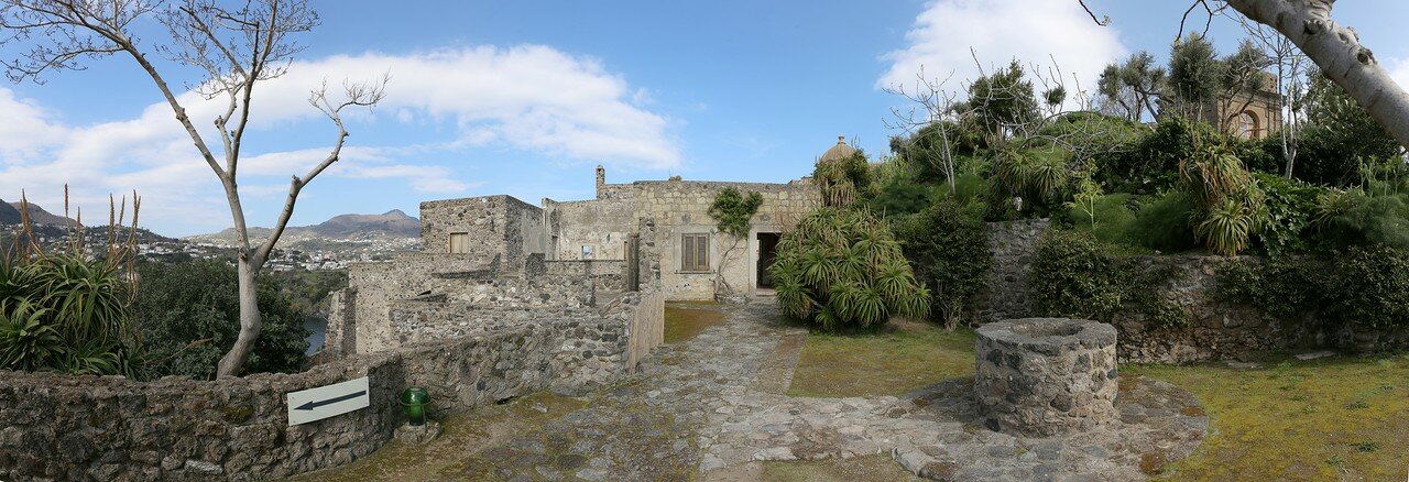 Ischia, the Aragonese castle. House of the Sun.