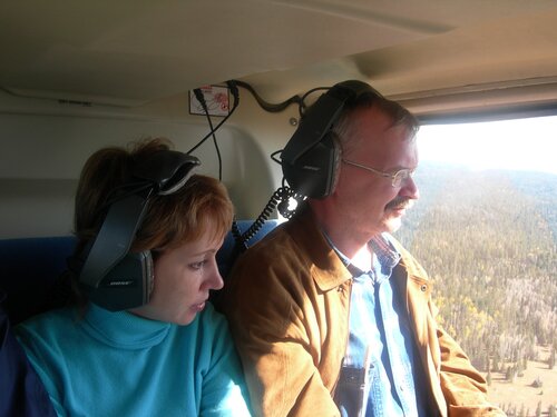 В вертолете над Гранд-каньоном.