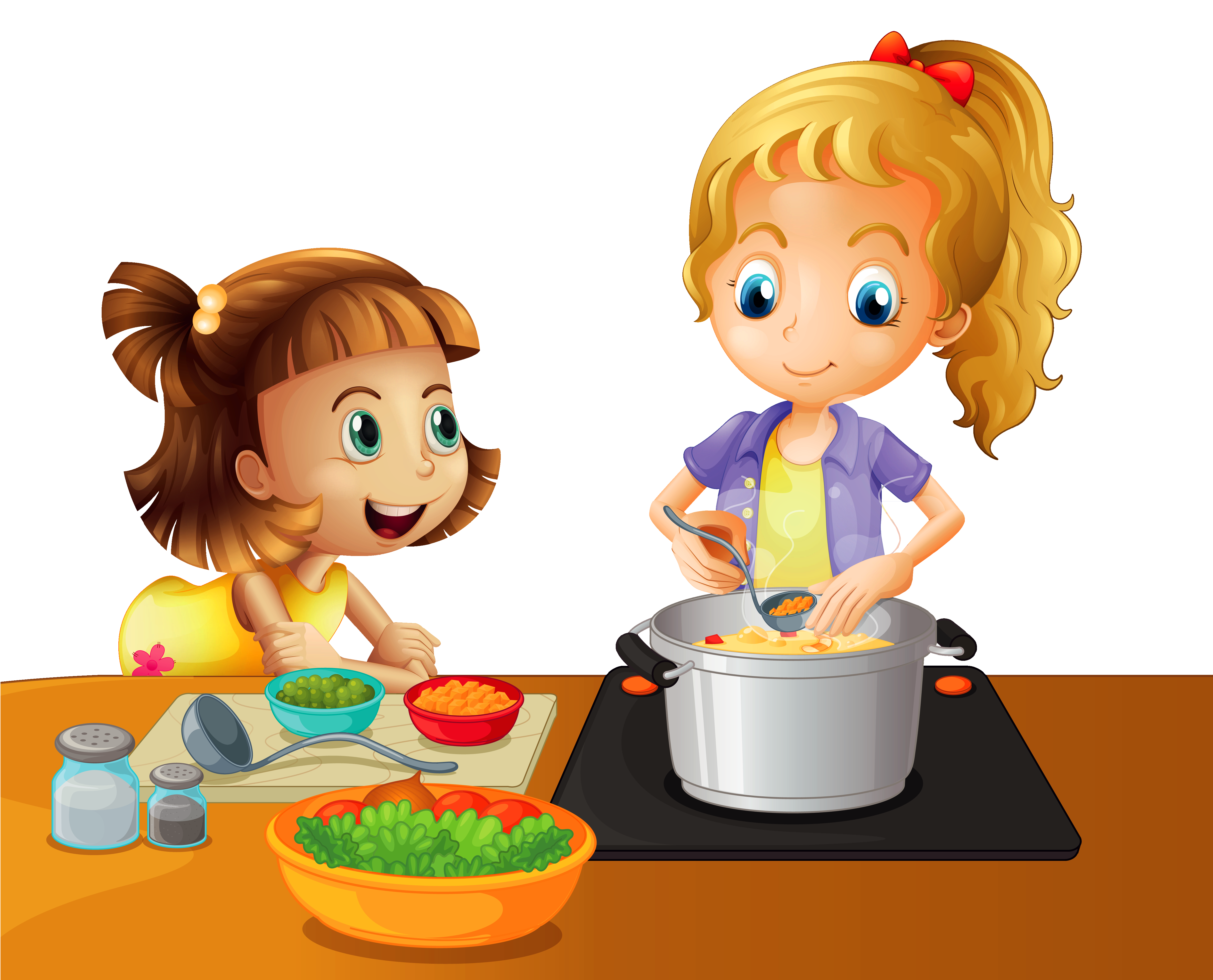 Кухня и дети мультяшная. Приготовление еды для детей. Обед мультяшный. Готовка пищи для детей.