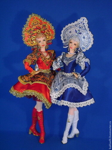 Куклы в русских костюмах для интерьера