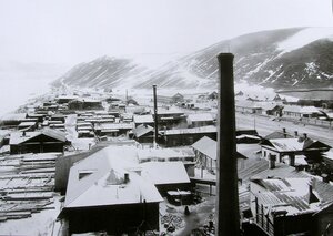 Правая сторона от станции Красноярск возле строящегося железнодорожного моста. 22 февраля 1898