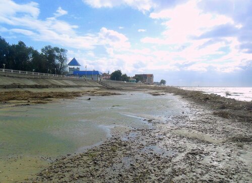 Вода на пляже, сентябрь, Азовское побережье, осенние картинки