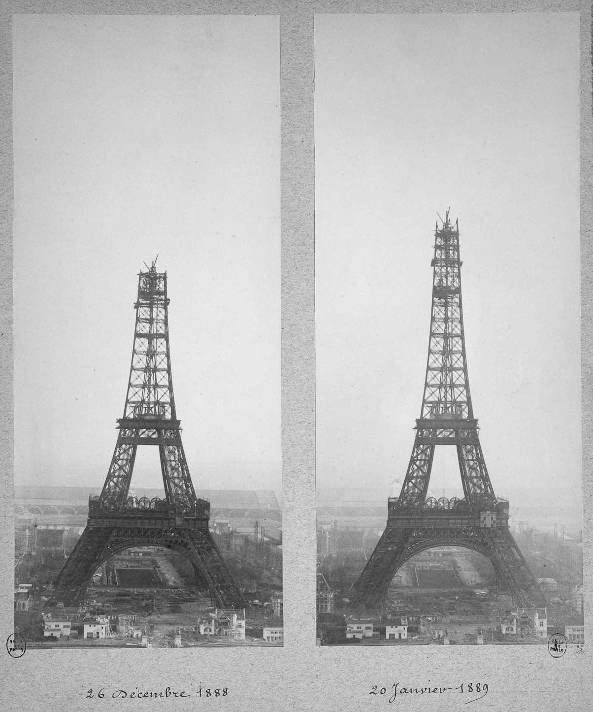 Как выглядела Эйфелева башня на разных этапах строительства
