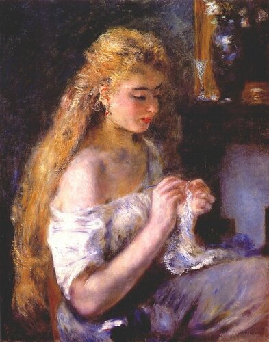 Pierre-Auguste Renoir - Woman Crocheting