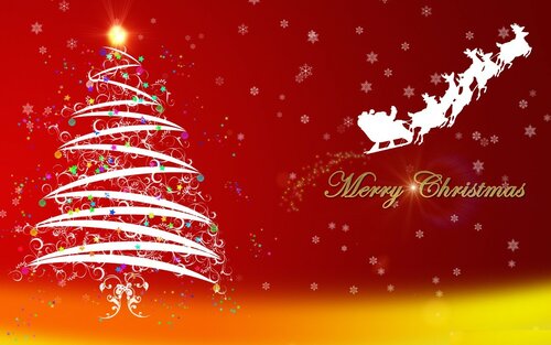 Awesome Merry Christmas Card - Free beautiful animated greeting cards with wishes for a happy Christmas
