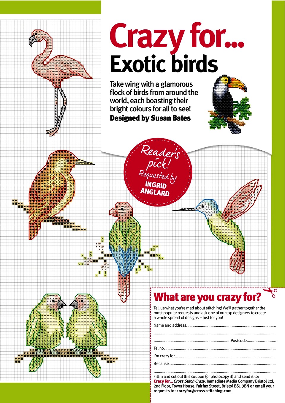 Take bird. Cross Stitch Crazy журнал.