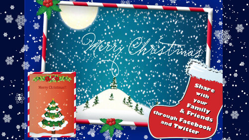 Coloré vivante carte de voeux «joyeux noël» - Gratuites de belles animations des cartes postales avec mes vœux de joyeux Noël
