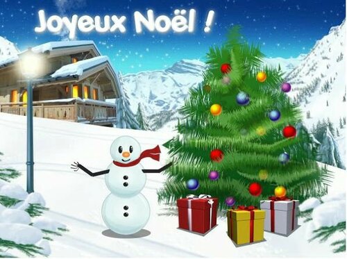 Carte de voeux «joyeux noël» en ligne - Gratuites de belles animations des cartes postales avec mes vœux de joyeux Noël
