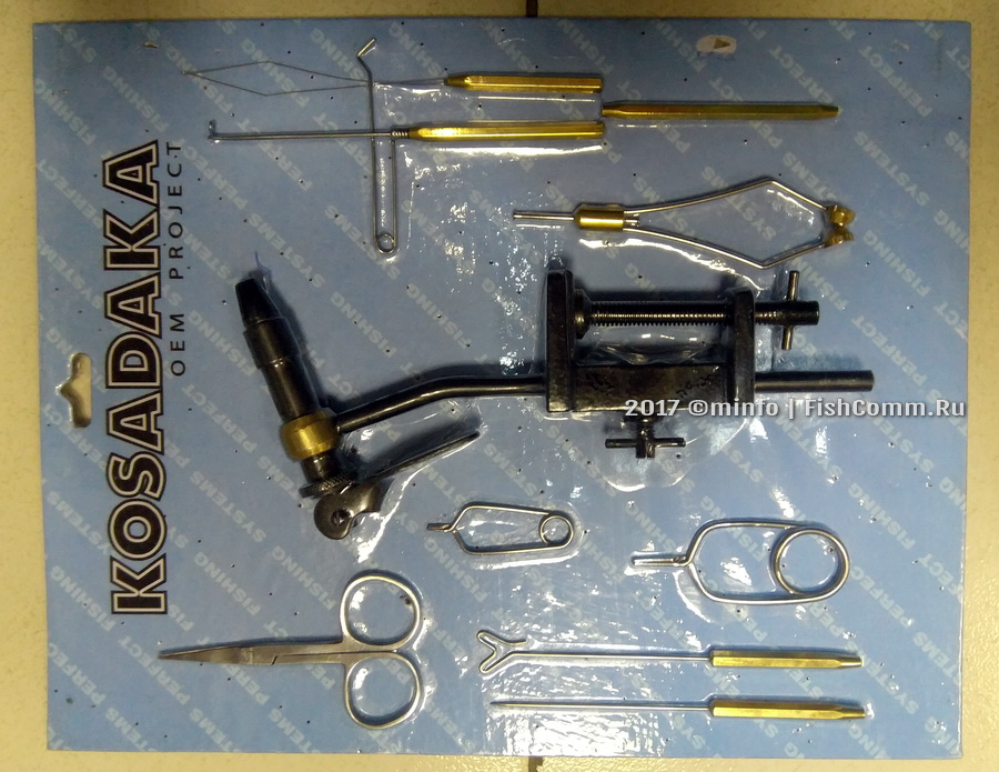 Купить набор инструментов для вязания мушек со станком на блистере Kosadaka FL-1010