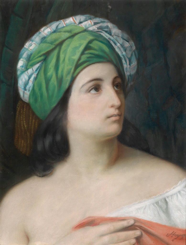 Francesco Hayez (1791-1881) Portrat eines Madchens mit orientalischer Kopfbedeckung