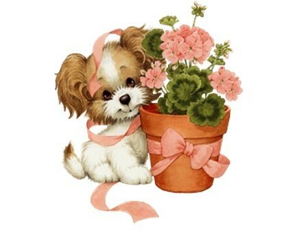 Картинка с поздравлением с Днём рождения с собаками онлайн. Бесплатные живые открытки 2023
