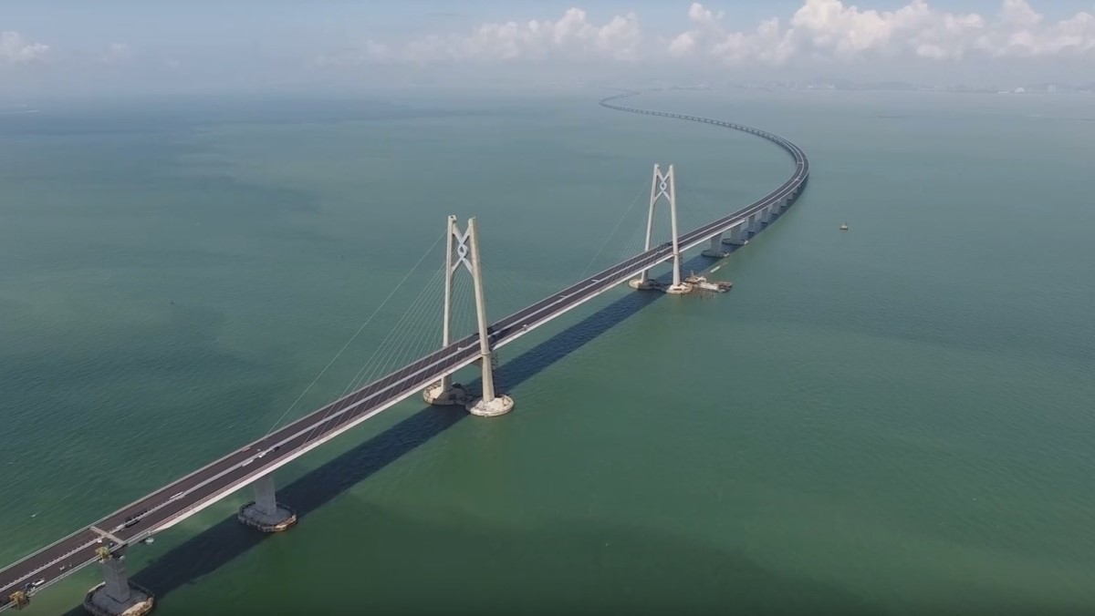 Завершено строительство самого длинного морского моста в мире длинный, моста, Самый, Макао, Гонконг, также, участки, дороги, почти, место, который, острова, через, Китае, самый, тоннель, подводный, частью, мостов, восемь