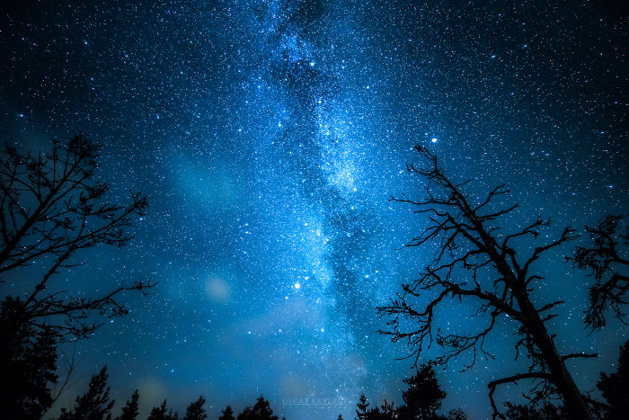 Финляндия, ночь, звёзды и неспящий фотограф