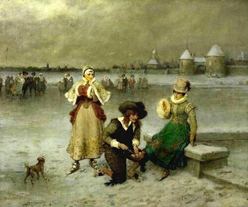 George Henry Boughton Skating on the Pond