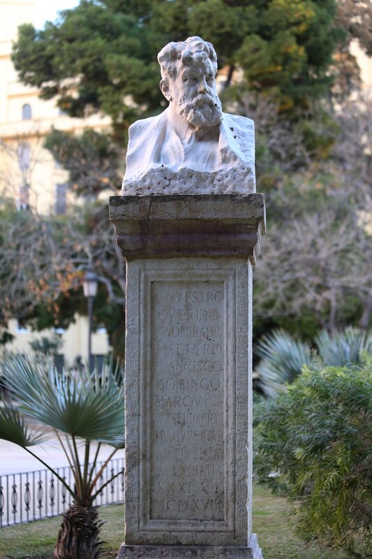 Valencia. Garden of Glorieta (Jardines de la Glorieta). a monument to the painter Francisco Domingo Marques (1842-1920 Francisco Domingo Marques)