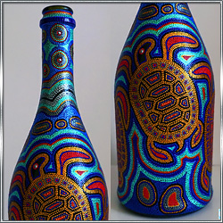 Бутылка декоративная интерьерная с росписью